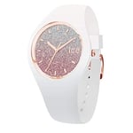 ICE-WATCH - Ice Lo White Pink - Montre Blanche pour Femme avec Bracelet en Silicone - 013431 (Medium)