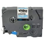 Cassette à ruban compatible avec Brother PT H107B H105WN H110 Bleu transparent