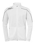 Uhlsport Football Stream 22 Classic Jacket Kids, White/Black, Smartbreathe Pique Brushed Outdoor Sports, Size 30/32