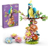 QLT QIAOLETONG Flower Building Block Set with Parrot Building Blocks Set，Compatible with Lego,Creative Succulents Flower Decoration Gift for Adults and Girls aged 8-16+(1162 PCS)