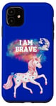 Coque pour iPhone 11 Licorne Brave I AM BRAVE