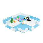 relaxdays Tapis de Sol Puzzle avec Bord, 120x120 Dalle Mousse EVA, bébé éveil, sans polluants, 24 pièces, Bleu-Blanc, 10037479_45