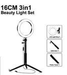 Ring Fill Light Mobile Phone Beauty Makeup Photography Selfie Beauty Production Studio Reading Background Light 16Cm Fill Light-Bracket-Three in One