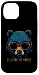 Coque pour iPhone 14 Be a Force of Nature Message inspirant Motif ours