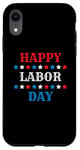 iPhone XR Red White And Blue Stars Happy Labor Day Case