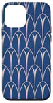 iPhone 12 mini Navy and White Scallop Art Deco Design Case