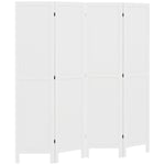 HOMCOM Paravent en Bois séparateur de pièce closion intérieur Pliable 4 Panneaux en Bois 160 x 170 cm Blanc