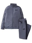 UNDER ARMOUR Boys Knit Track Suit - Grey, Grey, Size M=9-10 Years