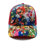 Super Mario Bros Baseballkeps KIDS Justerbar Hatt A-red