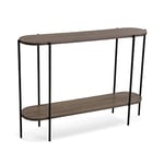 Versa Lizzy Meuble d'Entrée Étroit pour Entrée ou Couloir, Table Console, avec étagère inférieure, Dimensions (H x l x L) 80 x 25 x 110 cm, Bois et métal, Couleur: Marron et Noir