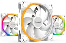 be quiet! Light Wings 140 mm PWM White ventilateur, inclut 3 ventilateurs, superbes couleurs et effets ARGB, éclairage additionnel à l’arrière, équipé d’un hub ARGB, 7 pales optimisées