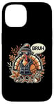 Coque pour iPhone 14 Pinceau à dinde Funny Cool pour Thanksgiving, automne