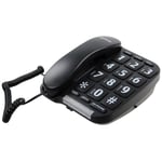 Benross Big Button Black Wall Mountable Corded Phone Telephone with Loud Speaker