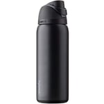 Owala FreeSip Insulated Stainless Steel Water Bottle with Push Button and Built-in Straw, 940 ml, Very, Very Dark