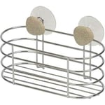 Panier oval metal sur 2 ventouses 2 deco - galet Tendance