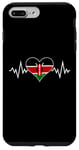 Coque pour iPhone 7 Plus/8 Plus Drapeau Kenya Vintage Heart Beat Kenya Pulse Line