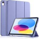 Coque Pour Ipad 10ème Génération 2022, Housse Étui Arrière Flexible En Tpu Antichoc Avec Pencil Holder Pour Ipad 10 (10,9 Pouces), Veille/Réveil Automatique, Lavande[Coq102968]