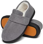 Mishansha Chausson Homme Hiver Pantoufles Homme Hiver Chaud Chaussons Fourrés Mousse Mémoire Antidérapante Charentaises Doublure Slippers Gris Cadet,Gr.39