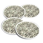 4x Round Stickers 10 cm - US Dollar Bill Currency Money  #13093