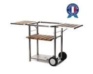 Chariot plancha bois et inox TSMP pour 2 feux Baila - CH64