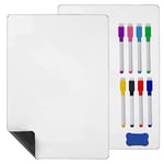 Hisredsun A3 2 PCS Tableau Blanc Magnétique Effaçable à Sec Pour Réfrigérateur, Petits Tableaux Magnétiques Pour Frigo Avec 8 Stylos, 1 Gommes,Autocollant De Rappel,Planning Mensuel,Liste De Courses