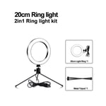 AJH Ring Light, 8Inch Table LED Ring Light 3200-5600K 3 Colors 10 Levels Brightness Adjustable with Tripod Stand, for Live Stream Makeup Portrait