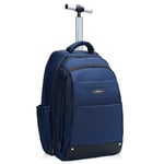 Lychee Business College Backpacks- Backpacks with Wheels- 18-inch Shoulder Bags with Wheels- Luggage Backpacks- Trolley Bags- Laptop Bags with Wheels- Waterproof Shoulder Bags (Dark Blue)