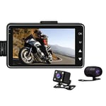 Vaorwne 3 Inch 1080P HD Motorcycle Camera DVR Motor Dash Cam with Special Dual-Track Front Rear Recorder Motorbike Electronics KY-MT18