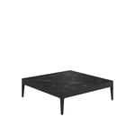 Gloster - Grid Square Coffee Table, Frame Meteor, Nero Ceramic Top - Soffbord utomhus - Henrik Pedersen - Svart - Naturmaterial/Metall