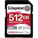 Kingston Canvas React Plus V60 512 GB UHS-II -SDXC-minneskort