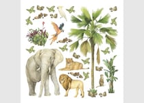 ADKS 3828 Sticker mural pour chambre d'enfant Motif jungle 30 x 30 cm