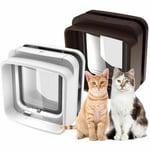 4 Way Lockable Pet Clear Glass Door Small Medium Large Dog Cat Puppy Flap Window