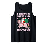 I Believe in Santa And Unicorns Funny Christmas Tank Top