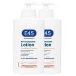 E45 Lotion Moisturiser Daily Body Pump Very Dry Sensitive Hydrated Skin 2x 500ml