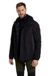 Mountain Warehouse Thunderstorm Mens 3 in 1 Jacket - Breathable Mens Coat, Waterproof Rain Coat, Taped Seams, Detachable Inner Fleece Rain Jacket - For Travelling Dark Grey XS