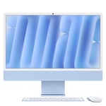 Apple iMac 24" écran retina 4,5K 512Go SSD 24 Go RAM Puce M4 CPU 10 cœurs GPU 10 cœurs Bleu