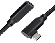 USB-C 3.2 Gen.2 forlængerkabel - Vinklet - Sort - 2 m