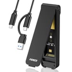 FIDECO Boîtier SSD M.2 NVME, USB 3.2 Gen 2 10Gbps Boîtier SSD, Boîtier NVMe M.2 Adaptateur NVMe SSD pour NVMe PCIe M-Key/M+B Key, Design de Style Sandwich, Supporte UASP et Trim