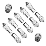 TV Aerial Connectors, XCOZU 10 Pack Metal TV Coaxial Cable Connectors Male to Female, 5 Female & 5 Male TV Aerial Cable Adapter F Connector Adaptor, Coaxial Connector Coax RF Cable Aerial Plug