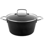 Florina Vidar Induction Grande Casserole 24 cm, 4,1 Litres, Aluminium, Couvercle en Verre, Pierre Antiadhésive sans PFOA, Convient à toutes les Cuisinières, Vitrocéramique, Gaz