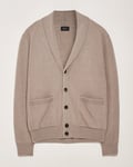 Brioni Cashmere/Cotton Shawl Cardigan Beige