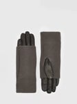 AllSaints Zoya Leather Gloves, Charcoal Grey