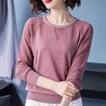 Women'S Shirt Pullover Spring Autumn Basic Blouse Shirts Ladies Long Sleeve Casual Tops Pullovers Elastic Women-Burgundy_M