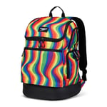 SPEEDO TEAMSTER BACKPACK SWIMMING GYM BAG WAVY RAINBOW MULTICOLOUR 35 LITRES