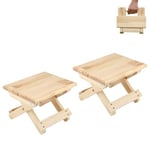 2 Mini Tabouret Pliant en Bois. Siège de Voyage, Marchepied pour Enfant, Repose-Pieds Portable pour la Maison, la Salle de Bain, la Cuisine, Le Jardin, Le Bureau, Les Voyages. Supporte 90 kg.