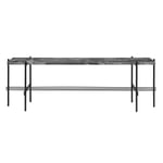 Gubi - Ts Console Table 1 Rack Grey Emperador/Black Frame - Konsollbord - GamFratesi