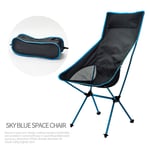 FF&XX Extérieur Ultra Légère Chaise De Camping,Pliable Chaise De Plage,Portable Chaise De Pêche,Haut Dos Bleu 100x55x43cm