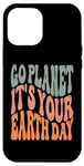 Coque pour iPhone 15 Pro Max Cute Go Planet It's Your Earth Day Peace Groovy Kids Boy Girl