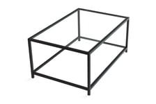 Soffbord Vallsbo 90 cm med Förvaring Hylla - Glas/Svart Svart