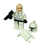 LEGO Star Wars mini figure, white, print, jet pack, weapon clone trooper with head 7748.